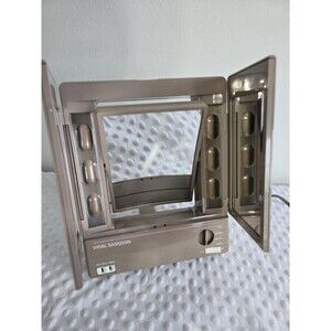 Vintage Vidal Sassoon Vanity Mirror Lighted 4-Way Makeup  Magnifying Taupe Works